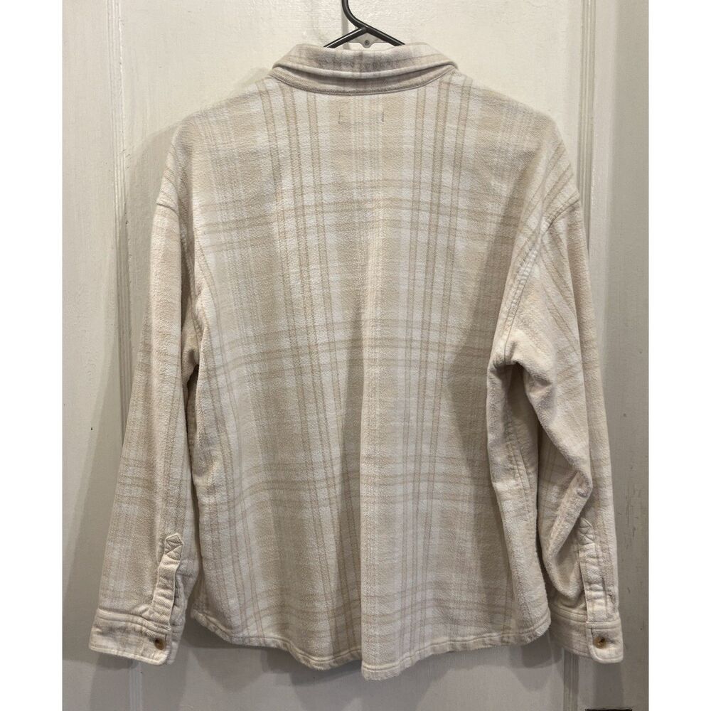 OUTERKNOWN Gray Plaid Long Sleeve Button Up Top Shirt Women's Size Medium - Picture 6 of 10